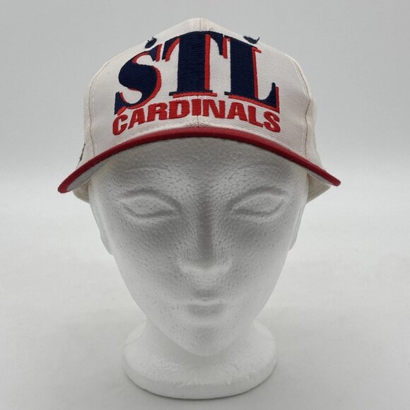 Vintage 90s St Louis Cardinals Snapback MLB Logo 7 White Hat Cap Spell Out - Picture 3 of 11